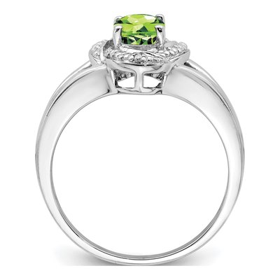 Sterling Silver Peridot & Diamond Ring – view 2