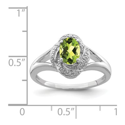 Sterling Silver Peridot & Diamond Ring – view 3