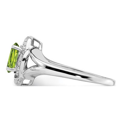 Sterling Silver Peridot & Diamond Ring – view 4
