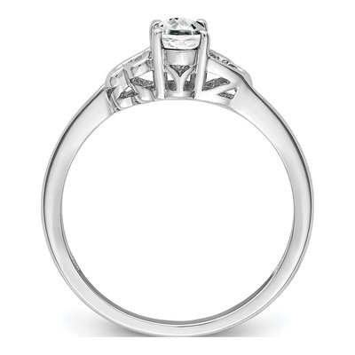 Sterling Silver White Topaz Heart Ring – view 3