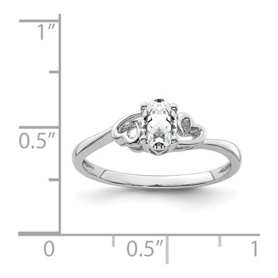 Sterling Silver White Topaz Heart Ring – view 4