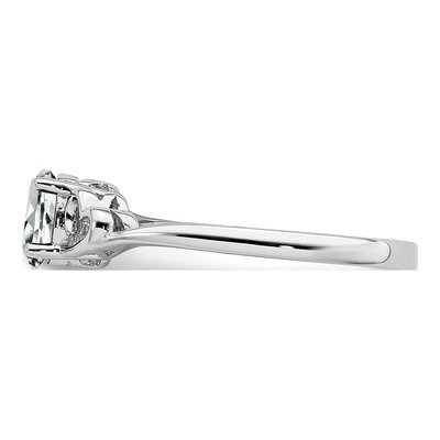 Sterling Silver White Topaz Heart Ring – view 5