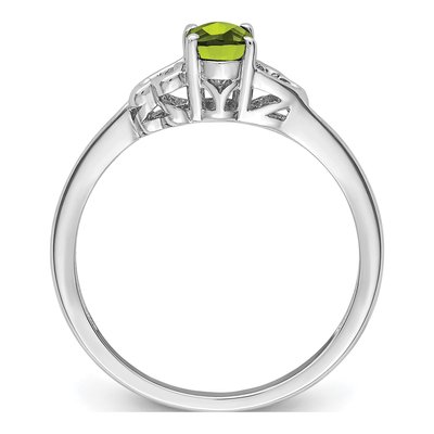 Sterling Silver Peridot Heart Ring – view 3