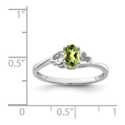 Sterling Silver Peridot Heart Ring – view 4