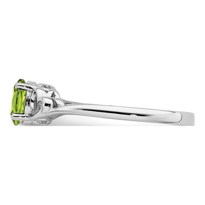 Sterling Silver Peridot Heart Ring – view 5
