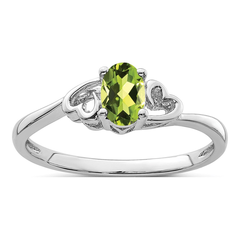Sterling Silver Peridot Heart Ring