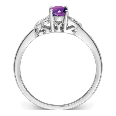 Sterling Silver Amethyst Heart Ring – view 3