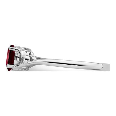 Sterling Silver Garnet Heart Ring – view 5