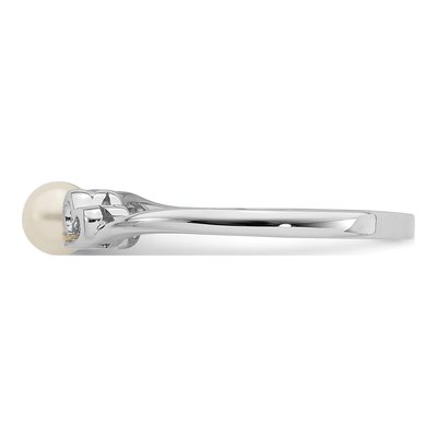 Sterling Silver Freshwater Cultured Pearl Heart Ring – view 4