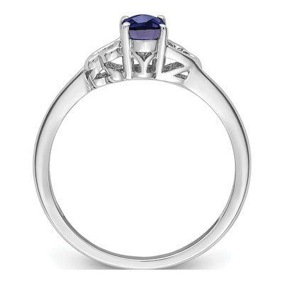 Sterling Silver Lab-Created Sapphire Heart Ring – view 3