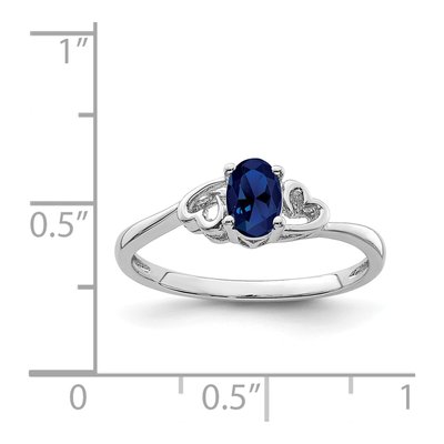 Sterling Silver Lab-Created Sapphire Heart Ring – view 4
