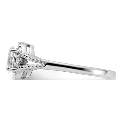 Sterling Silver White Topaz & Diamond Ring – view 3