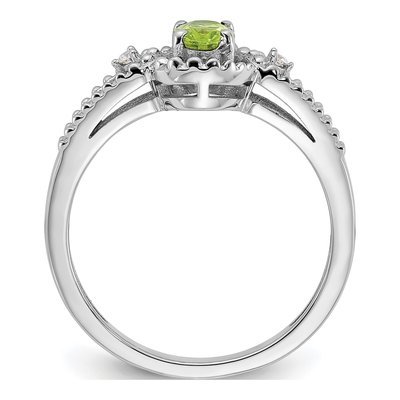 Sterling Silver Peridot & Diamond Ring – view 3