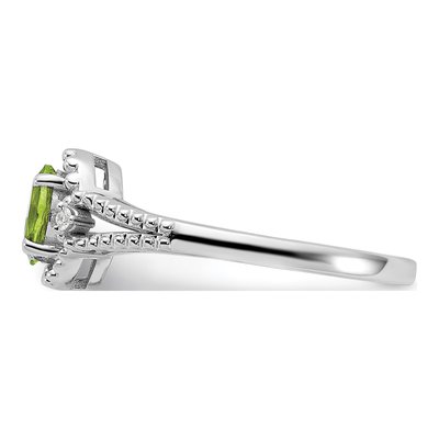 Sterling Silver Peridot & Diamond Ring – view 4