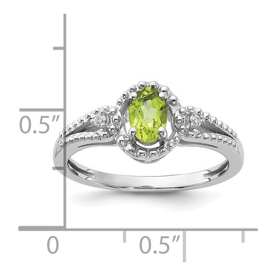 Sterling Silver Peridot & Diamond Ring – view 5