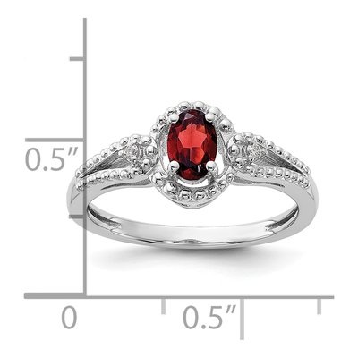 Sterling Silver Garnet & Diamond Ring – view 5
