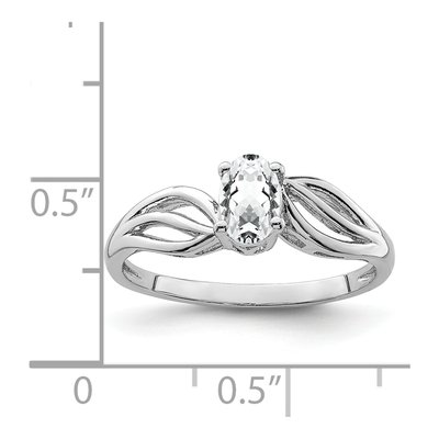Sterling Silver White Topaz Ring – view 5