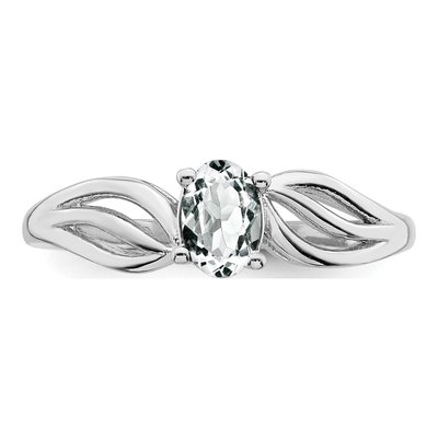 Sterling Silver White Topaz Ring – view 6