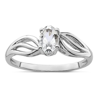 Sterling Silver White Topaz Ring