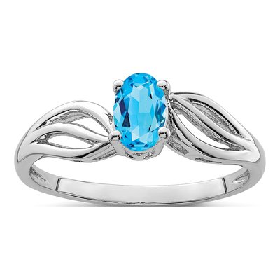 Sterling Silver Swiss Blue Topaz Ring