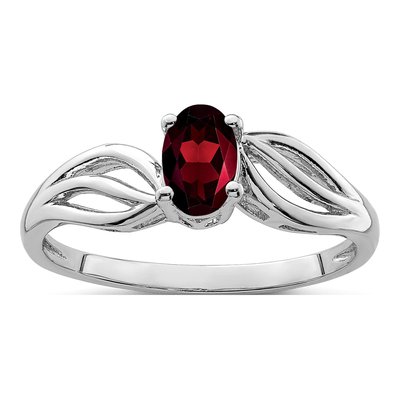 Sterling Silver Garnet Ring