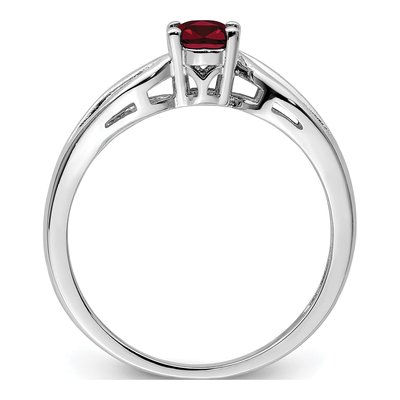 Sterling Silver Lab-Created Ruby Ring – view 3