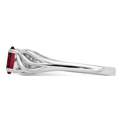 Sterling Silver Lab-Created Ruby Ring – view 4