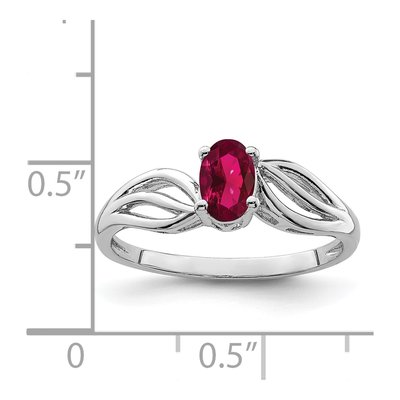 Sterling Silver Lab-Created Ruby Ring – view 5