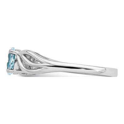 Sterling Silver Aquamarine Ring – view 4