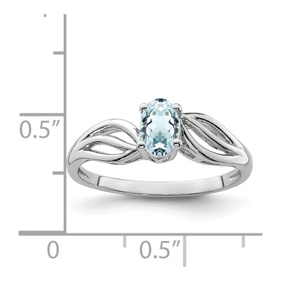 Sterling Silver Aquamarine Ring – view 5