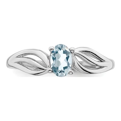 Sterling Silver Aquamarine Ring – view 6