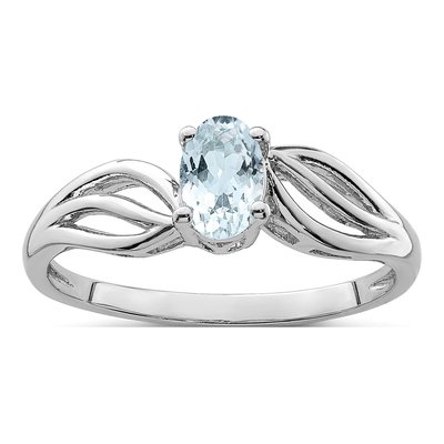 Sterling Silver Aquamarine Ring