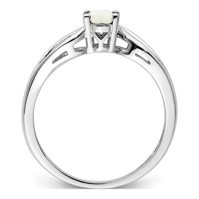 Sterling Silver Lab-Created Opal Ring – view 3