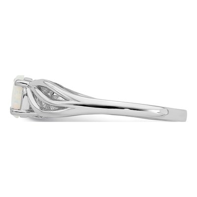 Sterling Silver Lab-Created Opal Ring – view 4