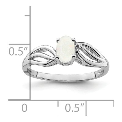 Sterling Silver Lab-Created Opal Ring – view 5