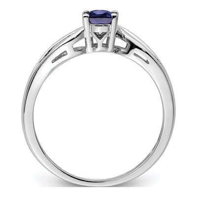 Sterling Silver Lab-Created Sapphire Ring – view 3