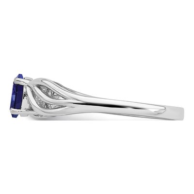 Sterling Silver Lab-Created Sapphire Ring – view 4