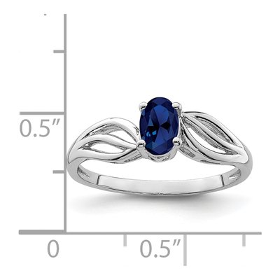 Sterling Silver Lab-Created Sapphire Ring – view 5