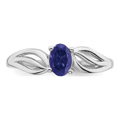 Sterling Silver Lab-Created Sapphire Ring – view 6