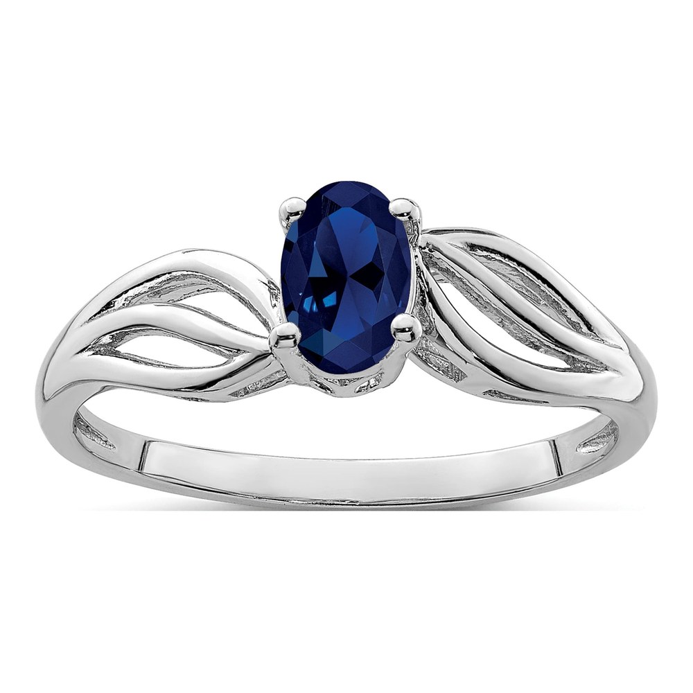 Sterling Silver Lab Sapphire Ring