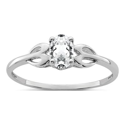 Sterling Silver White Topaz Ring