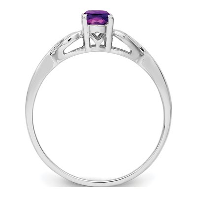 Sterling Silver Amethyst Girls' Ring – view 3