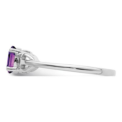 Sterling Silver Amethyst Girls' Ring – view 4