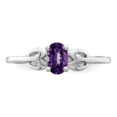 Sterling Silver Amethyst Girls' Ring – view 6