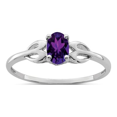 Sterling Silver Amethyst Girls' Ring