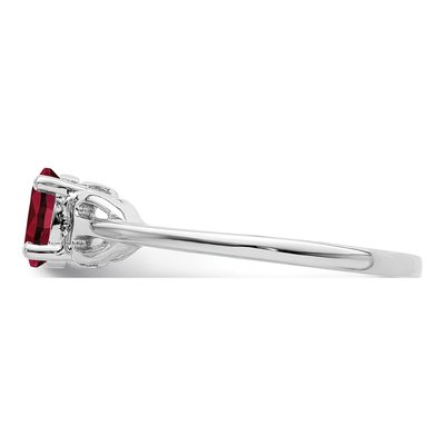 Sterling Silver Lab-Created Ruby Ring – view 4
