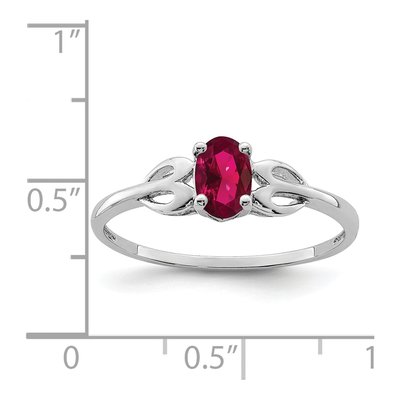 Sterling Silver Lab-Created Ruby Ring – view 5