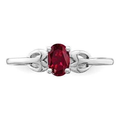 Sterling Silver Lab-Created Ruby Ring – view 6