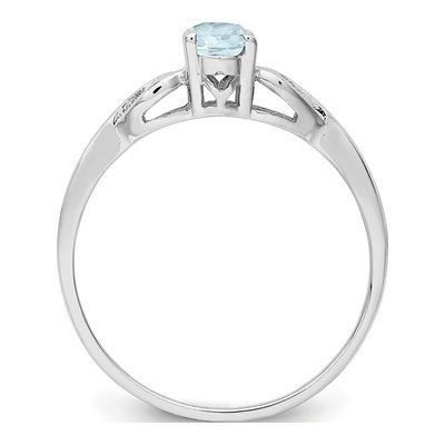 Sterling Silver Aquamarine Ring – view 3