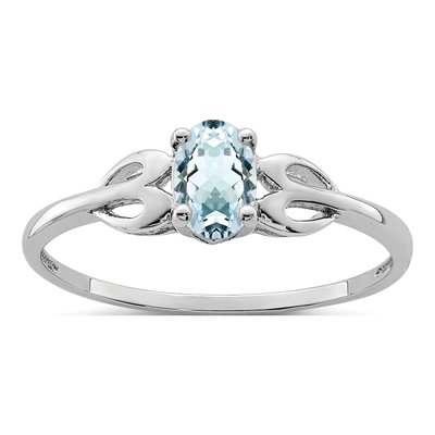 Sterling Silver Aquamarine Ring